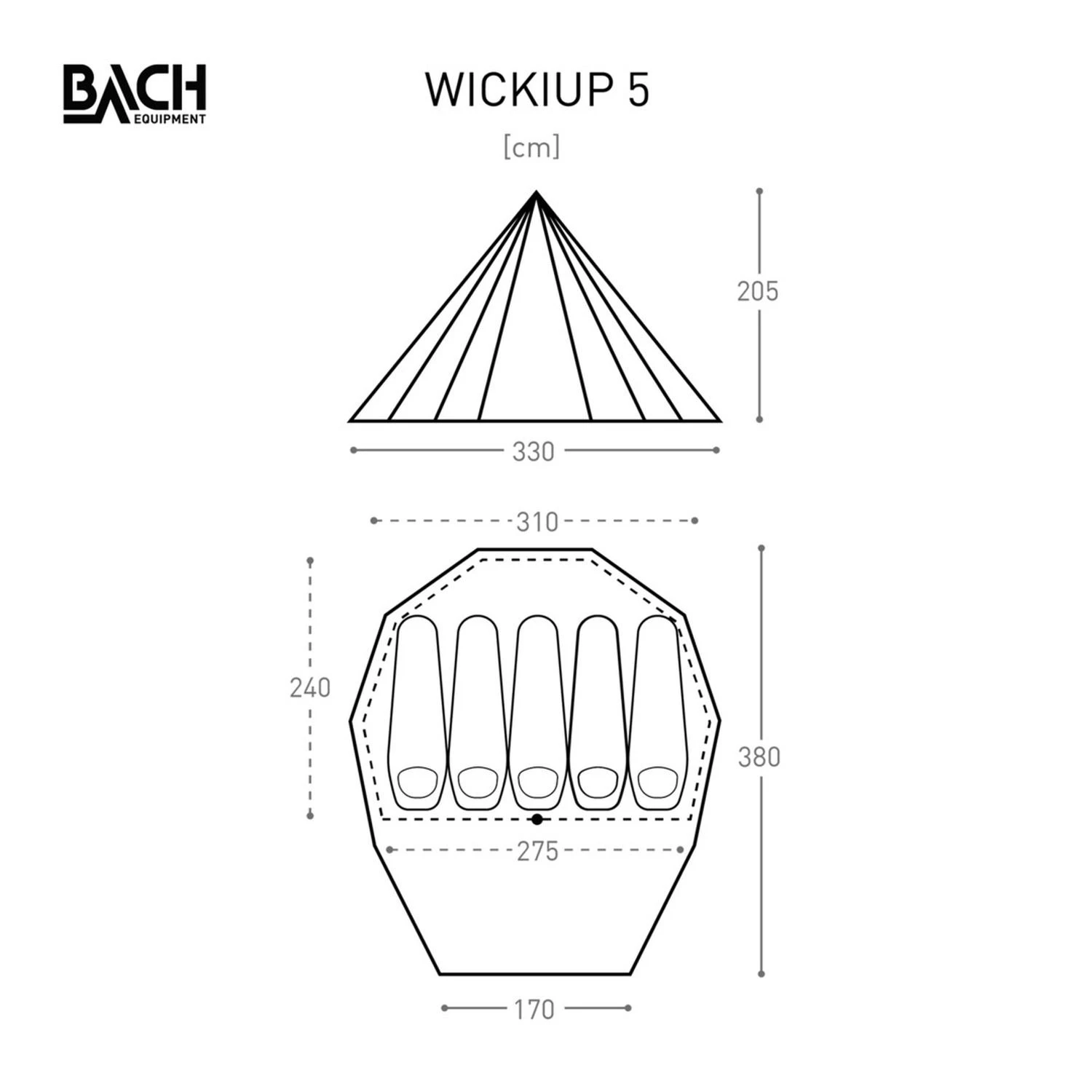 Bach Wickiup 5 Zelt (willow-bough-green) – Bild 3