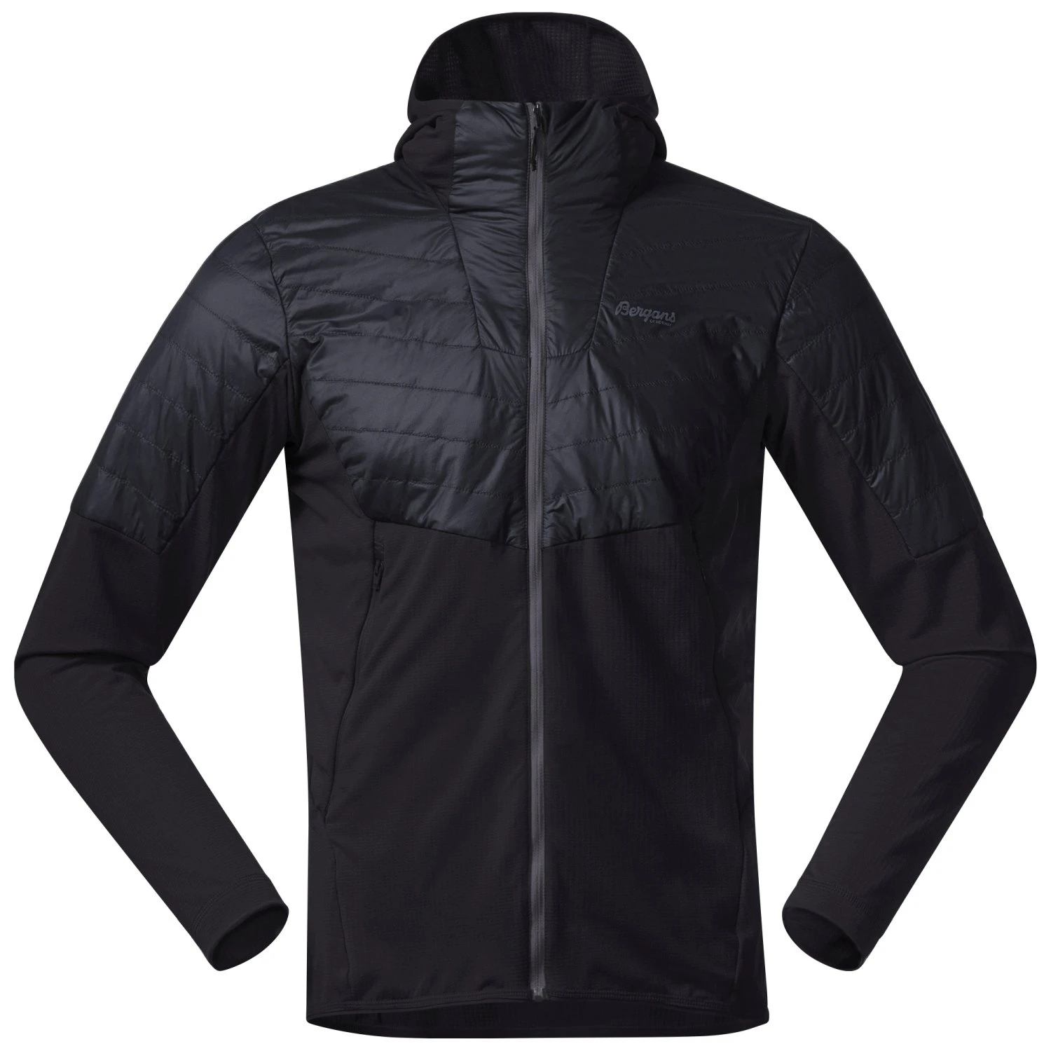 Bergans Senja Midlayer Hood Jacket (black/solid-charcoal)