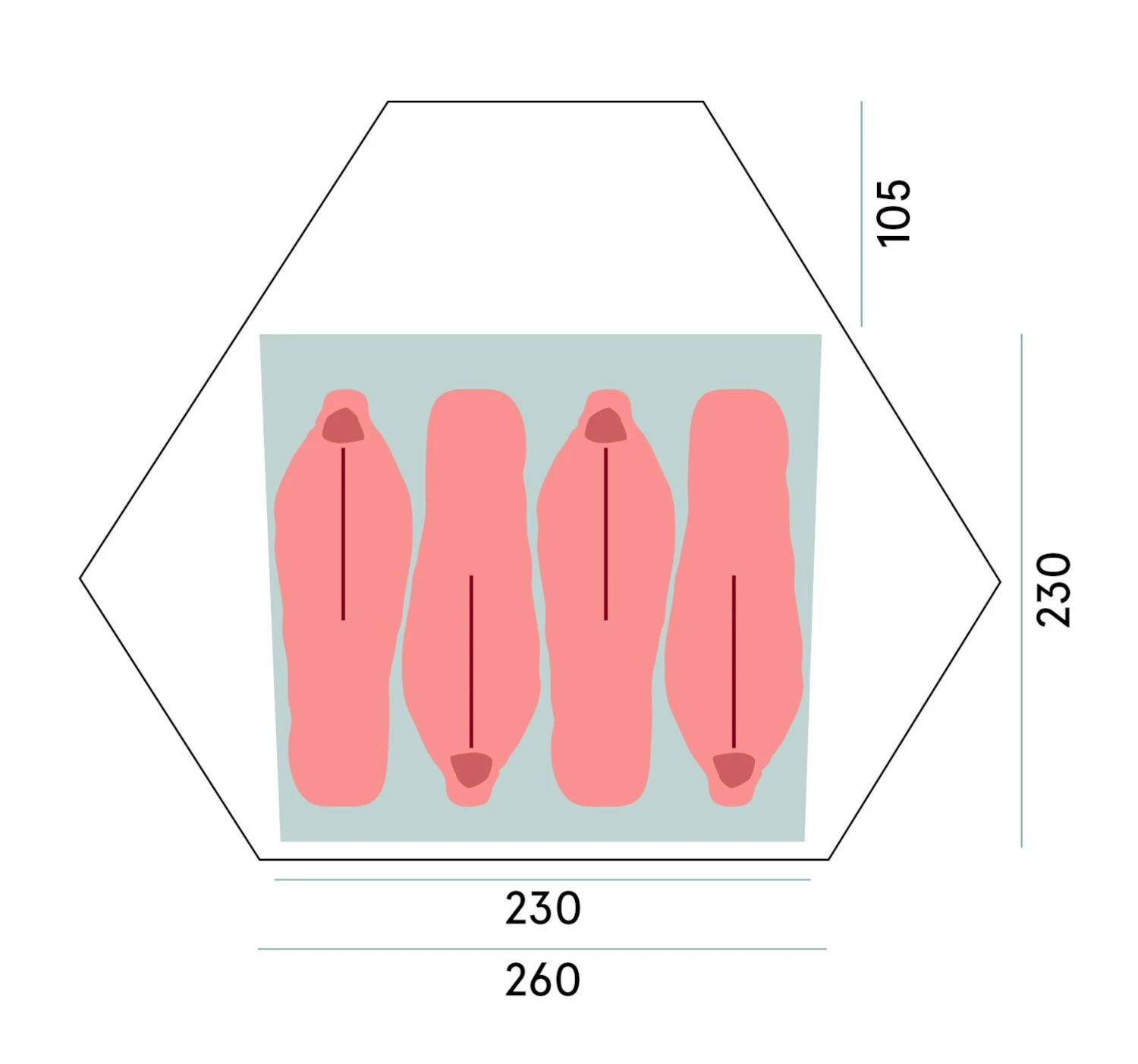 Bergans Wiglo LT 4P Zelt (red) – Bild 4