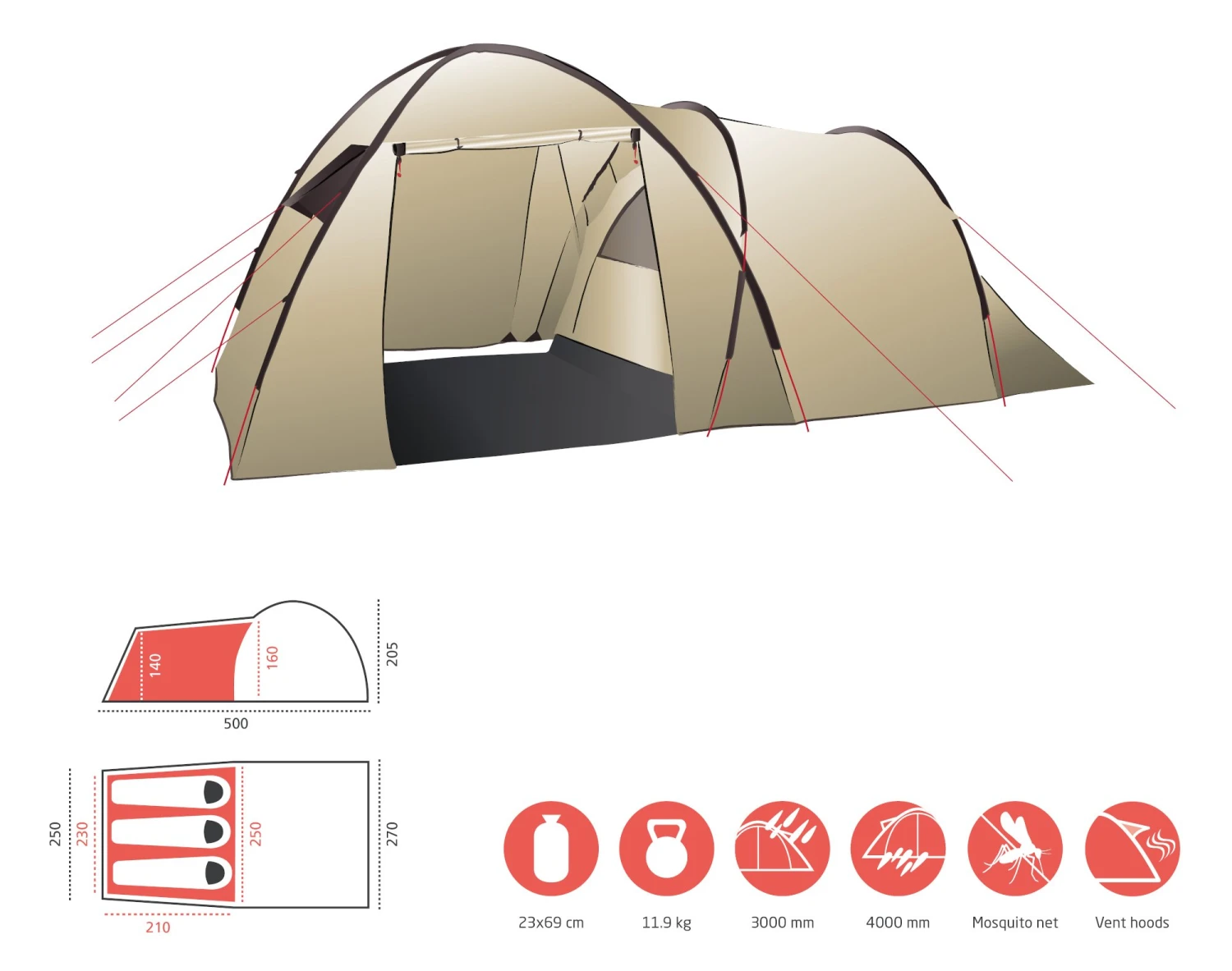 Grand Canyon Atlanta 3 Zelt (mojave/desert) – Bild 5