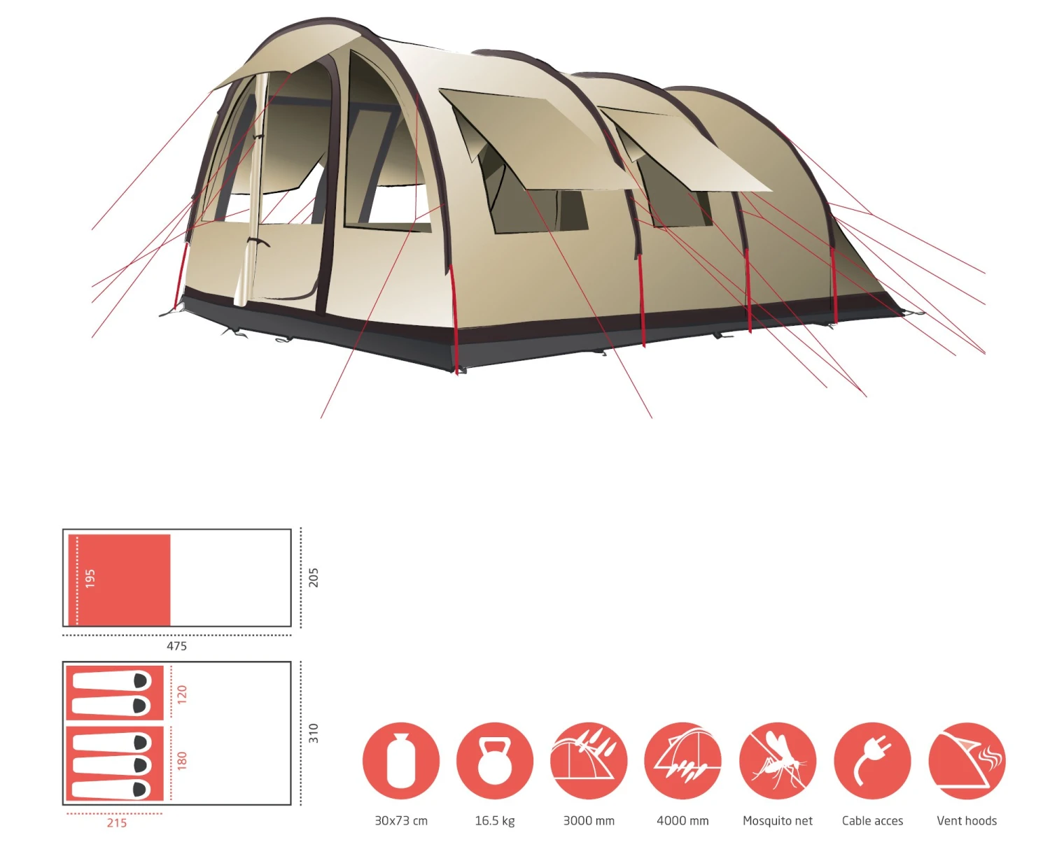 Grand Canyon Helena 5 Zelt (mojave/desert) – Bild 4