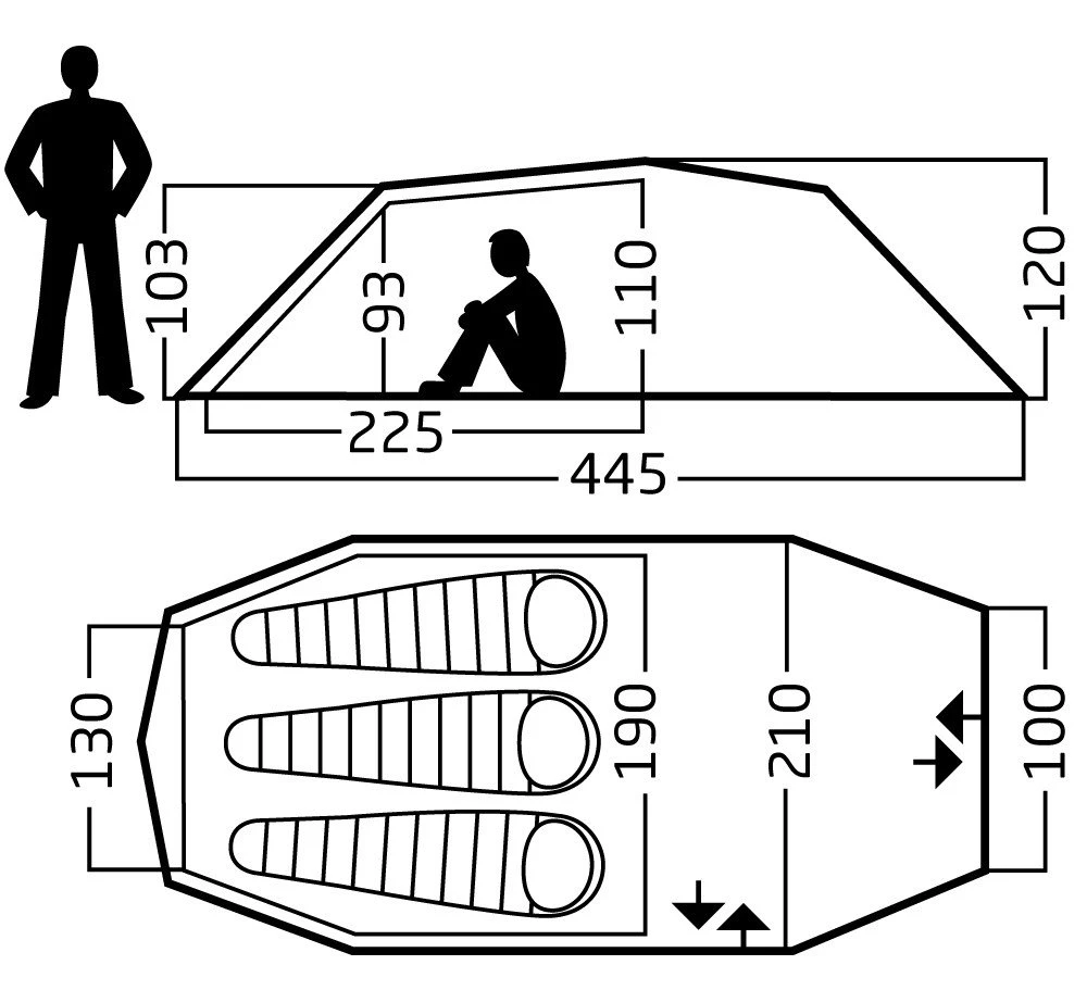 Nordisk Oppland 3 PU Zelt (dark-olive) – Bild 5
