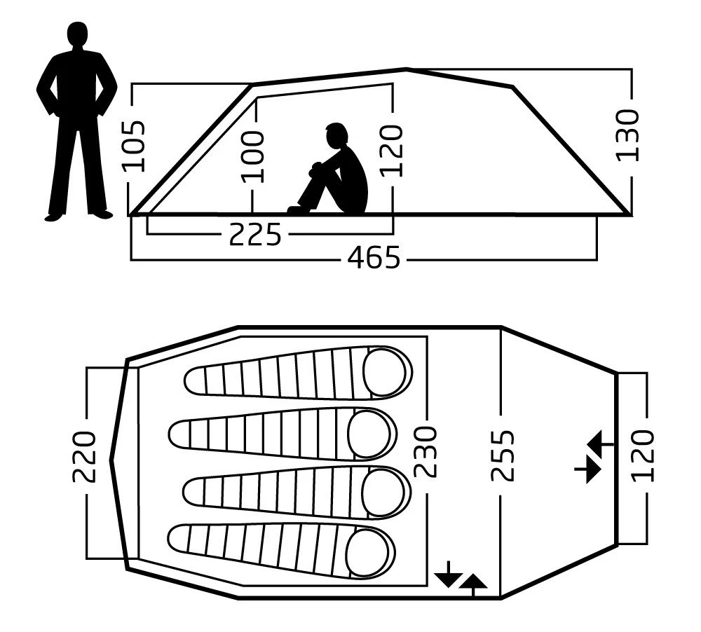 Nordisk Oppland 4 PU Zelt (dark-olive) – Bild 5