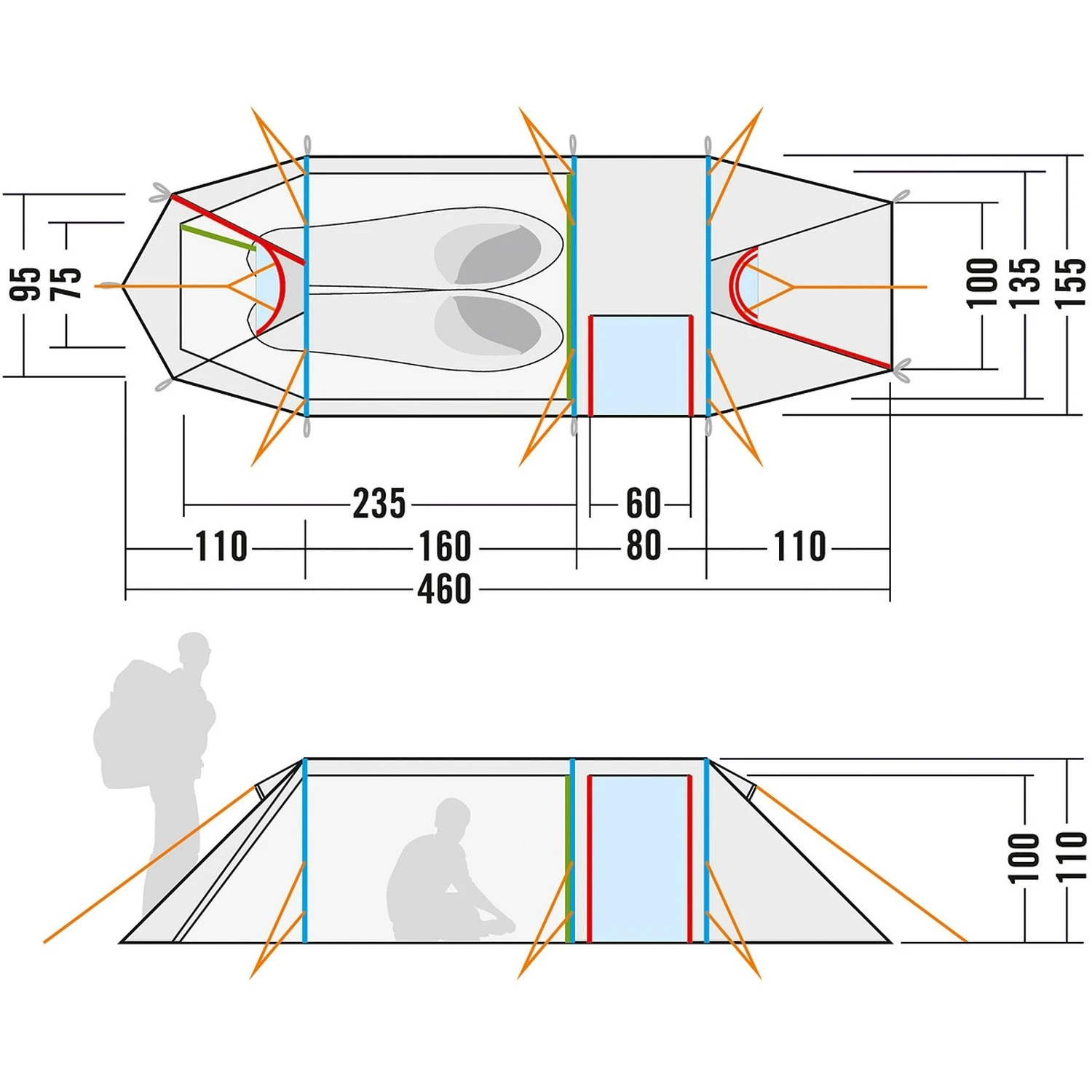 Tatonka Alaska 2.235 PU 2 Zelt (light-olive) – Bild 3