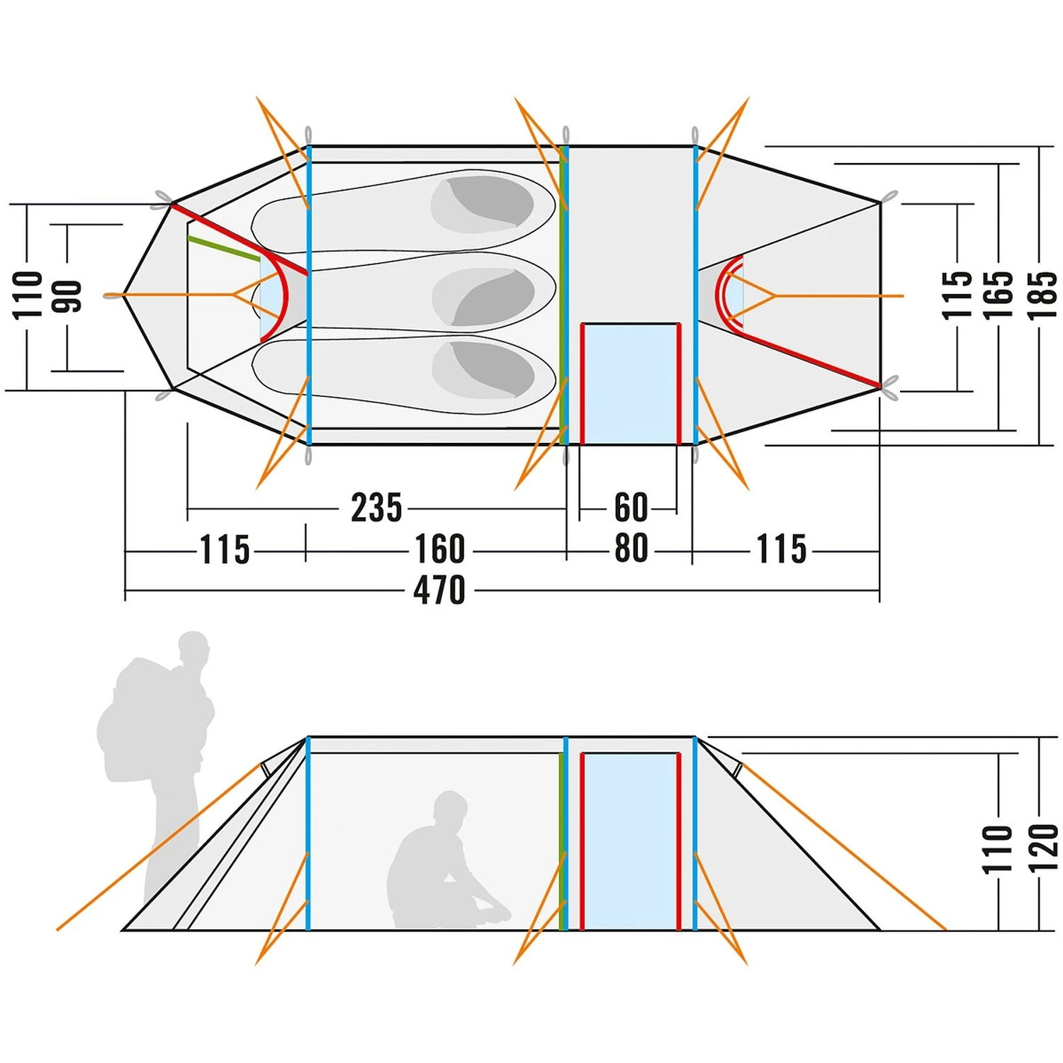 Tatonka Alaska 3.235 PU 3 Zelt (light-olive) – Bild 3