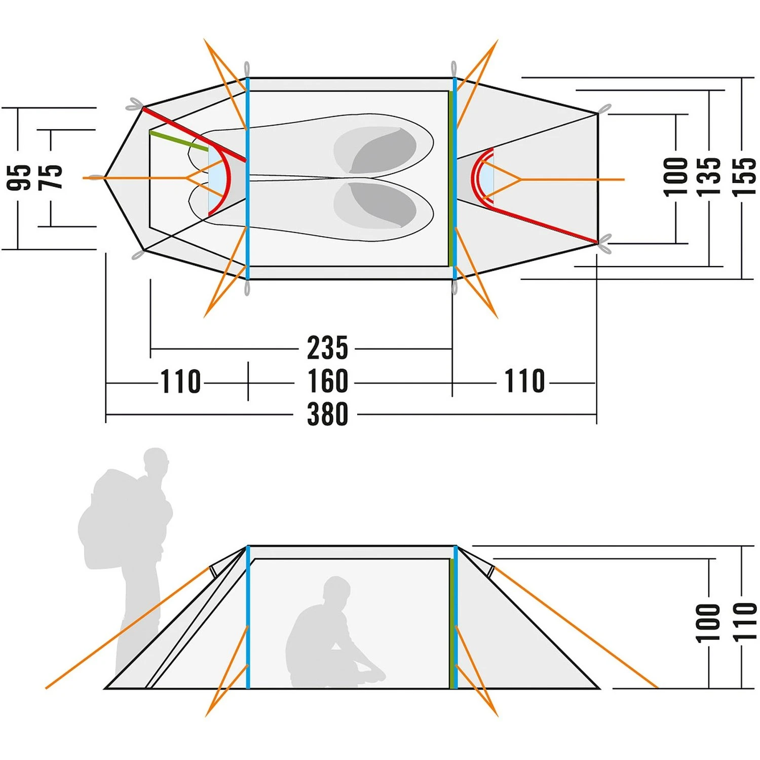 Tatonka Arctis 2.235 PU 2 Zelt (light-olive) – Bild 2
