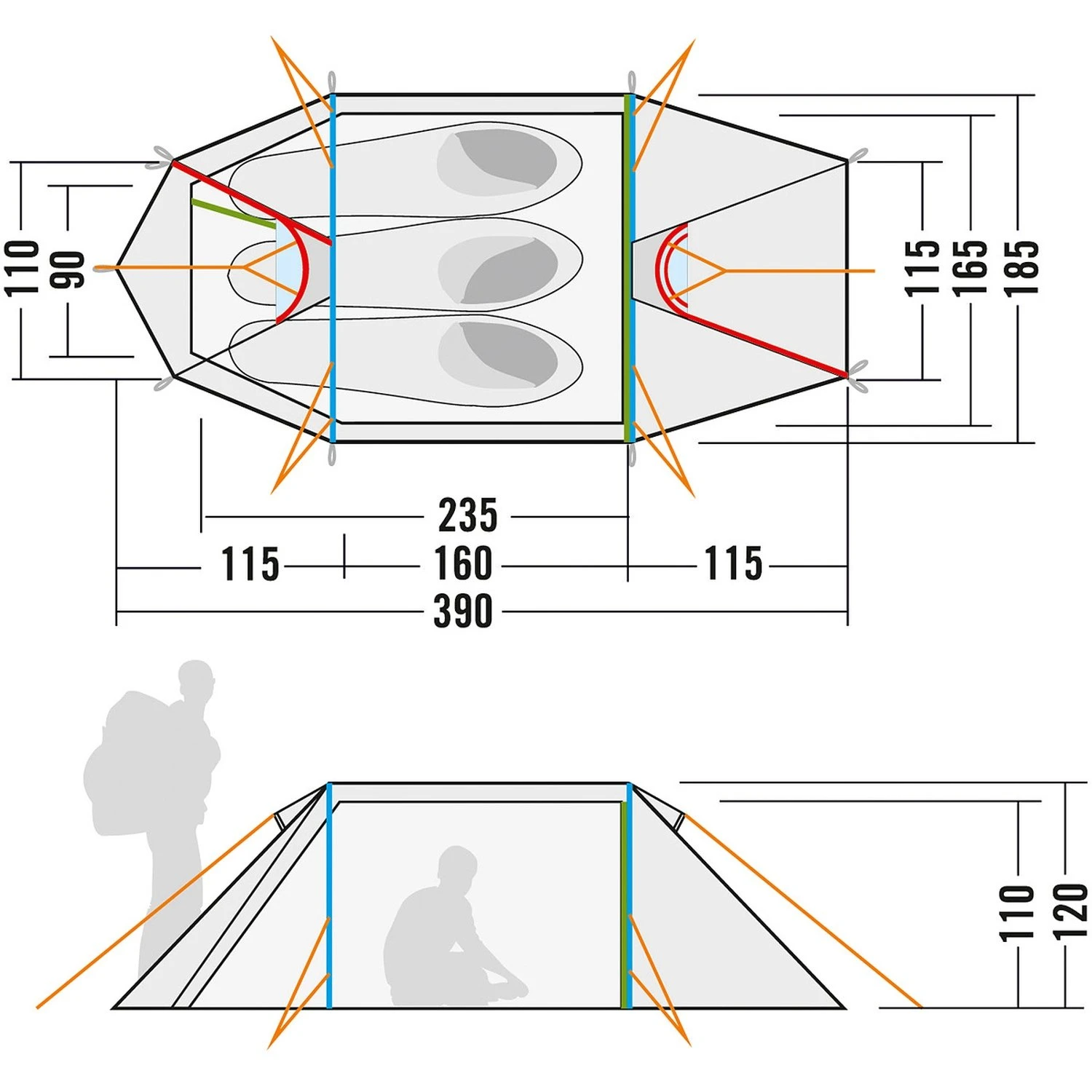 Tatonka Arctis 3.235 PU 3 Zelt (light-olive) – Bild 2