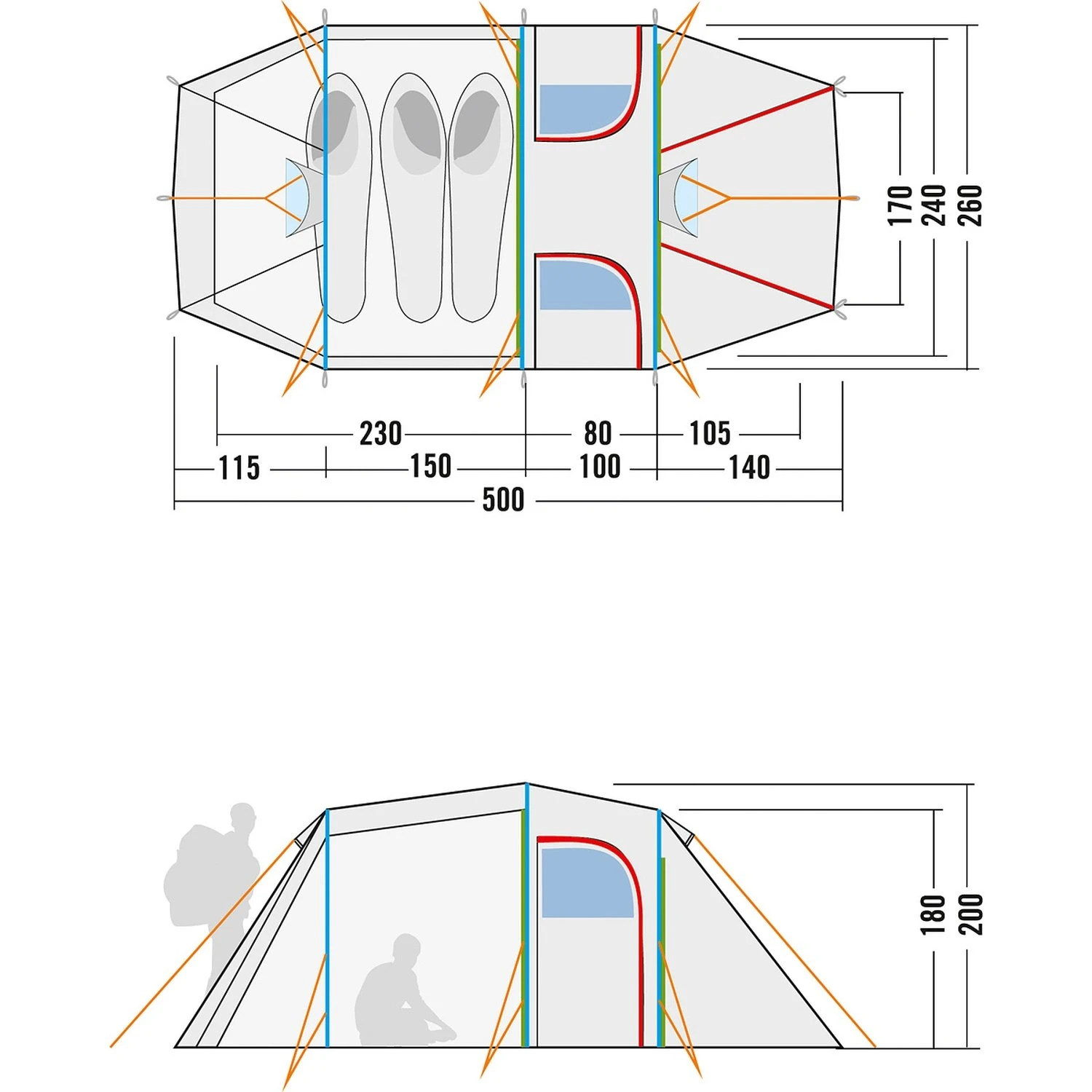 Tatonka Family Camp 3 Zelt (light-olive) – Bild 3