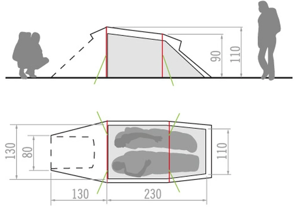 Vaude Arco 2P Zelt (mossy-green) – Bild 4