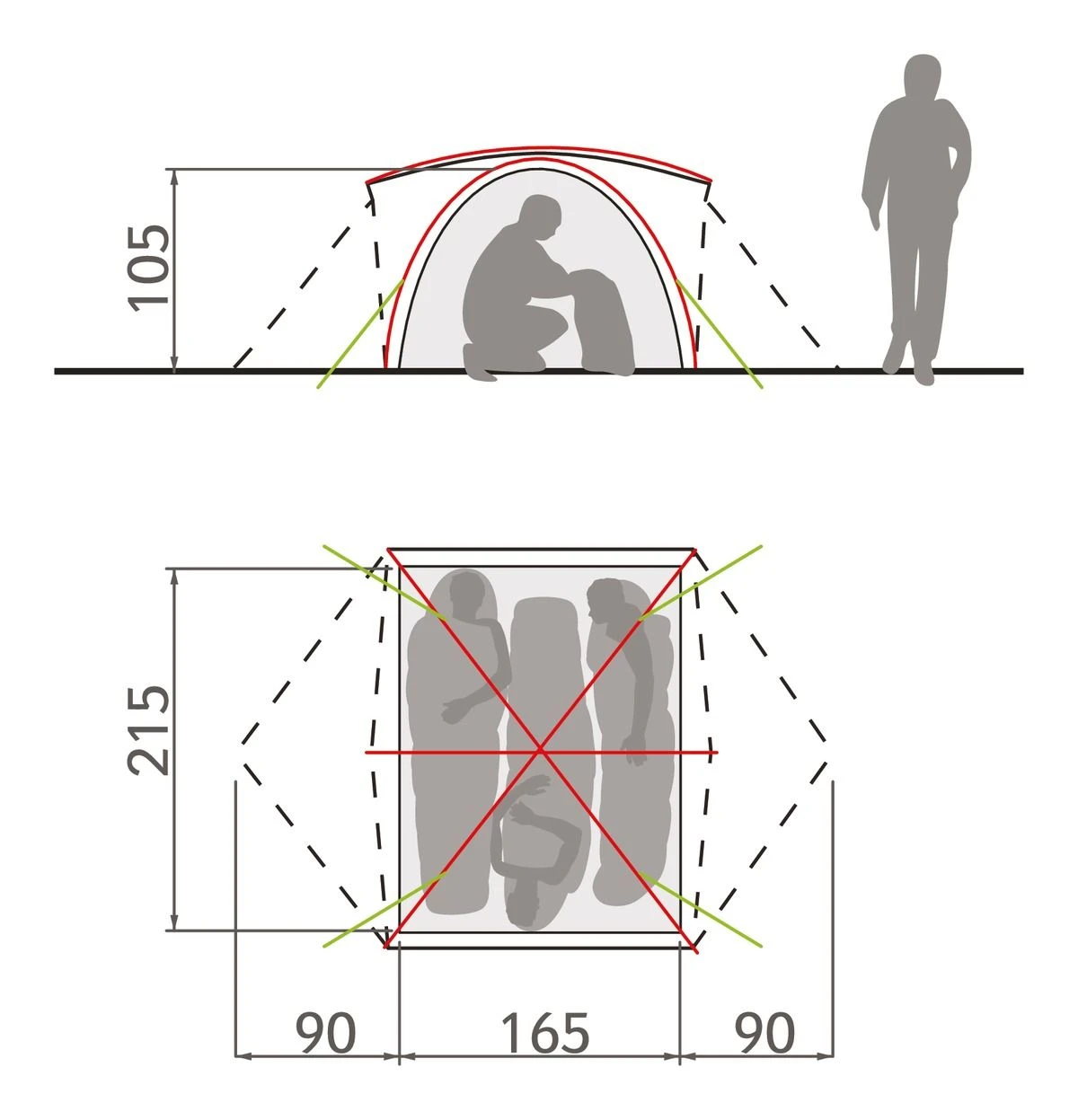Vaude Campo 3P Zelt (terracotta) – Bild 3