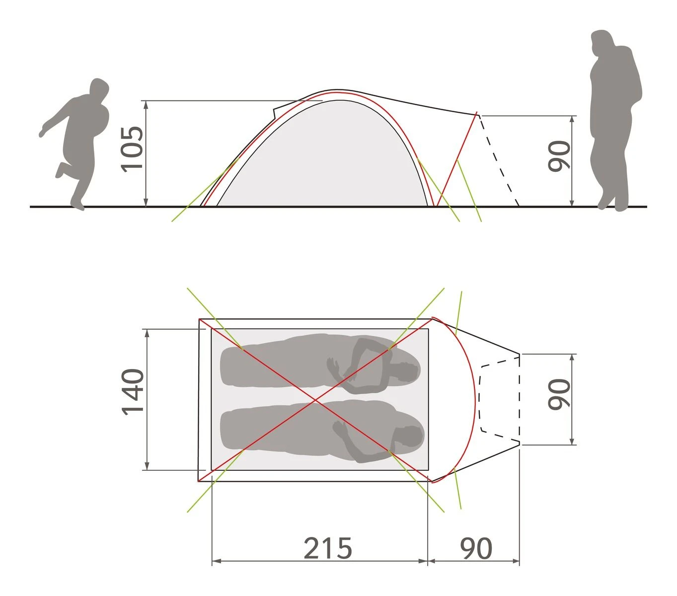 Vaude Campo Compact XT 2P Zelt (chute-green) – Bild 3