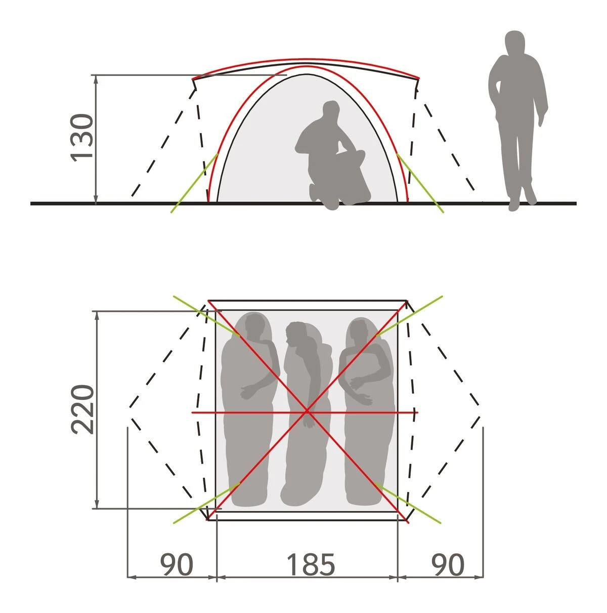 Vaude Campo Grande 3-4P Zelt (terracotta) – Bild 3