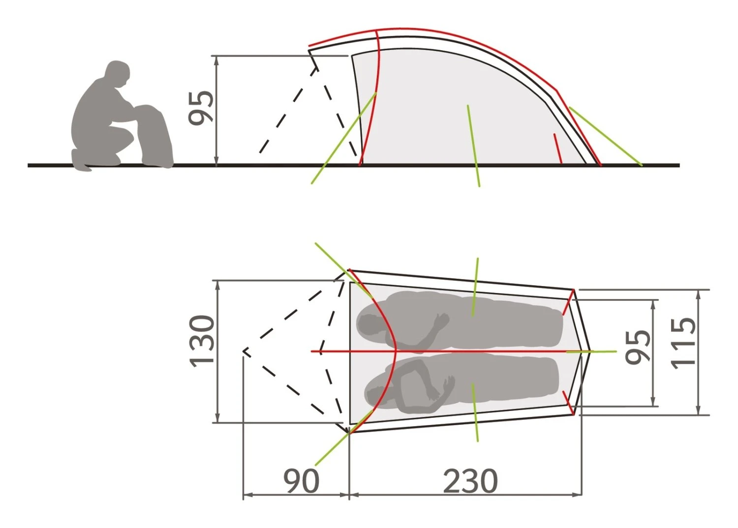 Vaude Taurus 2P Zelt (buckeye) – Bild 4