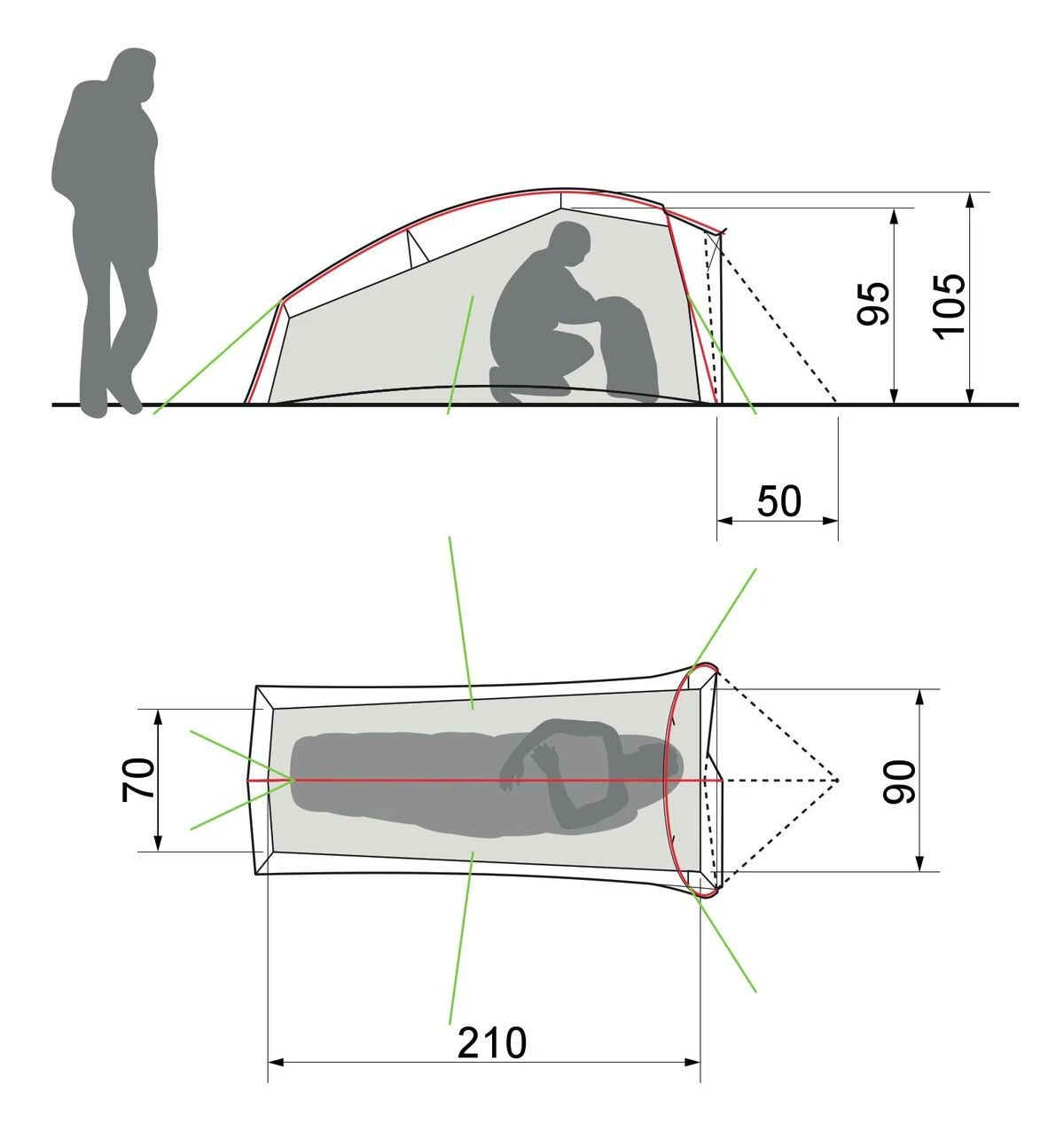 Vaude Taurus SUL 1P Zelt (cress-green) – Bild 3