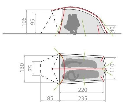 Vaude Taurus UL 2P Zelt (green) – Bild 2